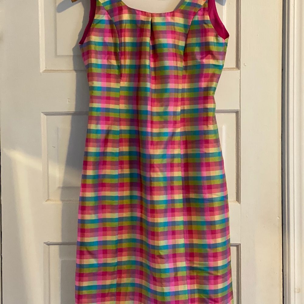 Evan Picone Vintage Rainbow Striped Mini Dress